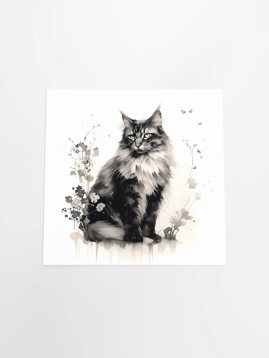 Maine Coon Floral Elegant Wall Print product image (4)