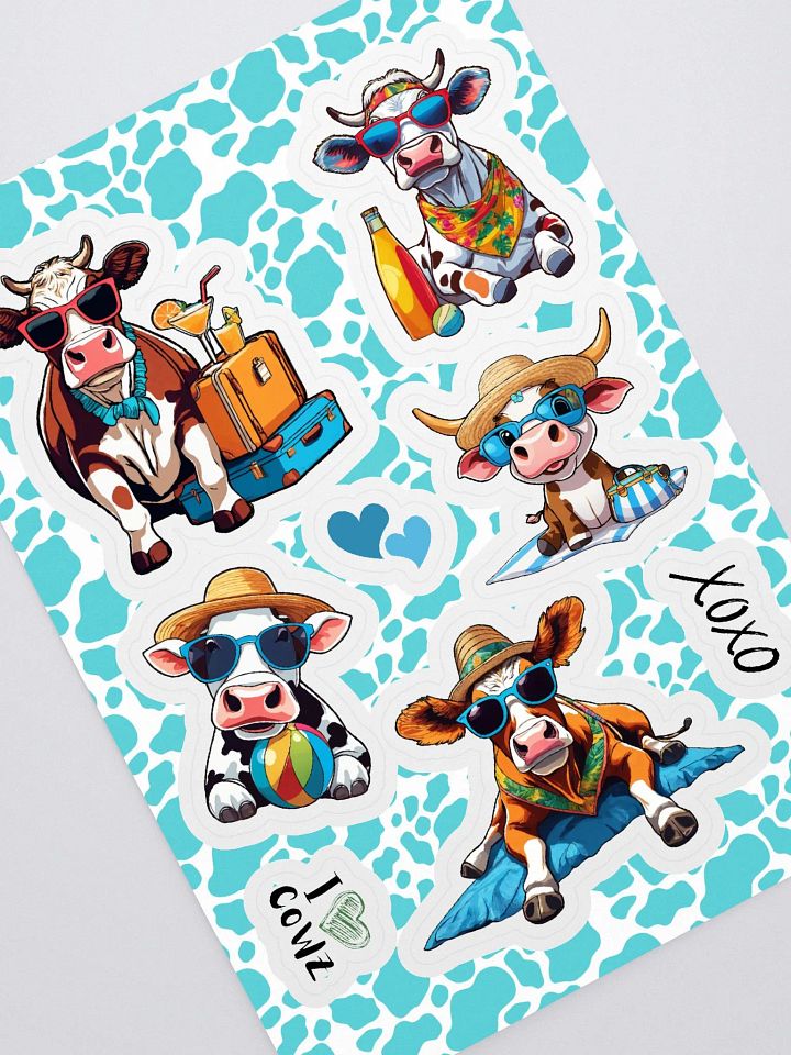 Vacation Mood Cow Stickers Sheet product image (1)