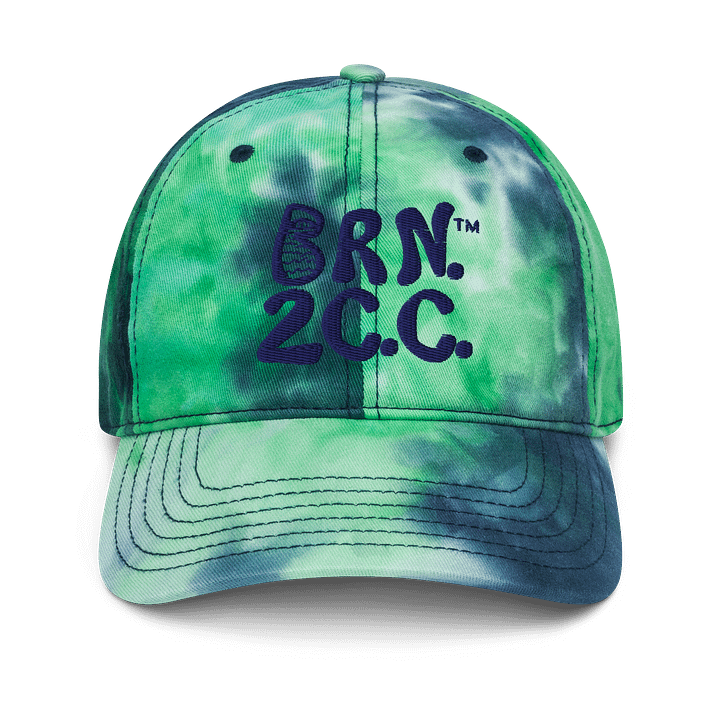 BRN.2C.C.™ | Tie-Dye Dad Hat | Coastal Cap with Groovy Vibes | Adjustable Unisex Cotton Cap | Navy Blue 3D Puff Embroidered Logo product image (19)