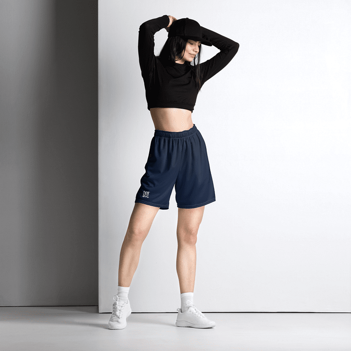 Women's | BRN.2C.C.™ Mesh Shorts | Coastal Cool Meets Sporty Style | Recycled Unisex Activewear 🌊🔥| White Logo on Blizzard Blue product image (1)
