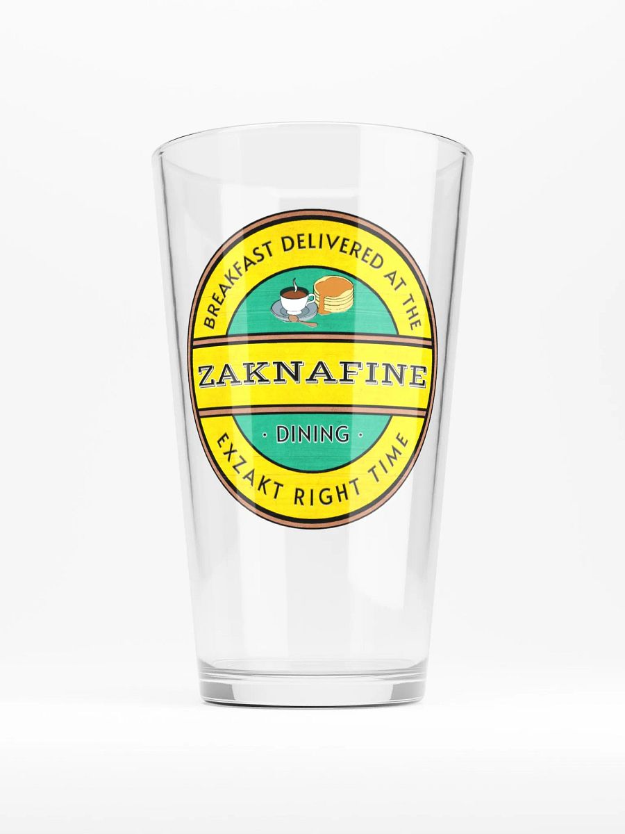 Zaknafine Dining Logo Pint Glass product image (1)