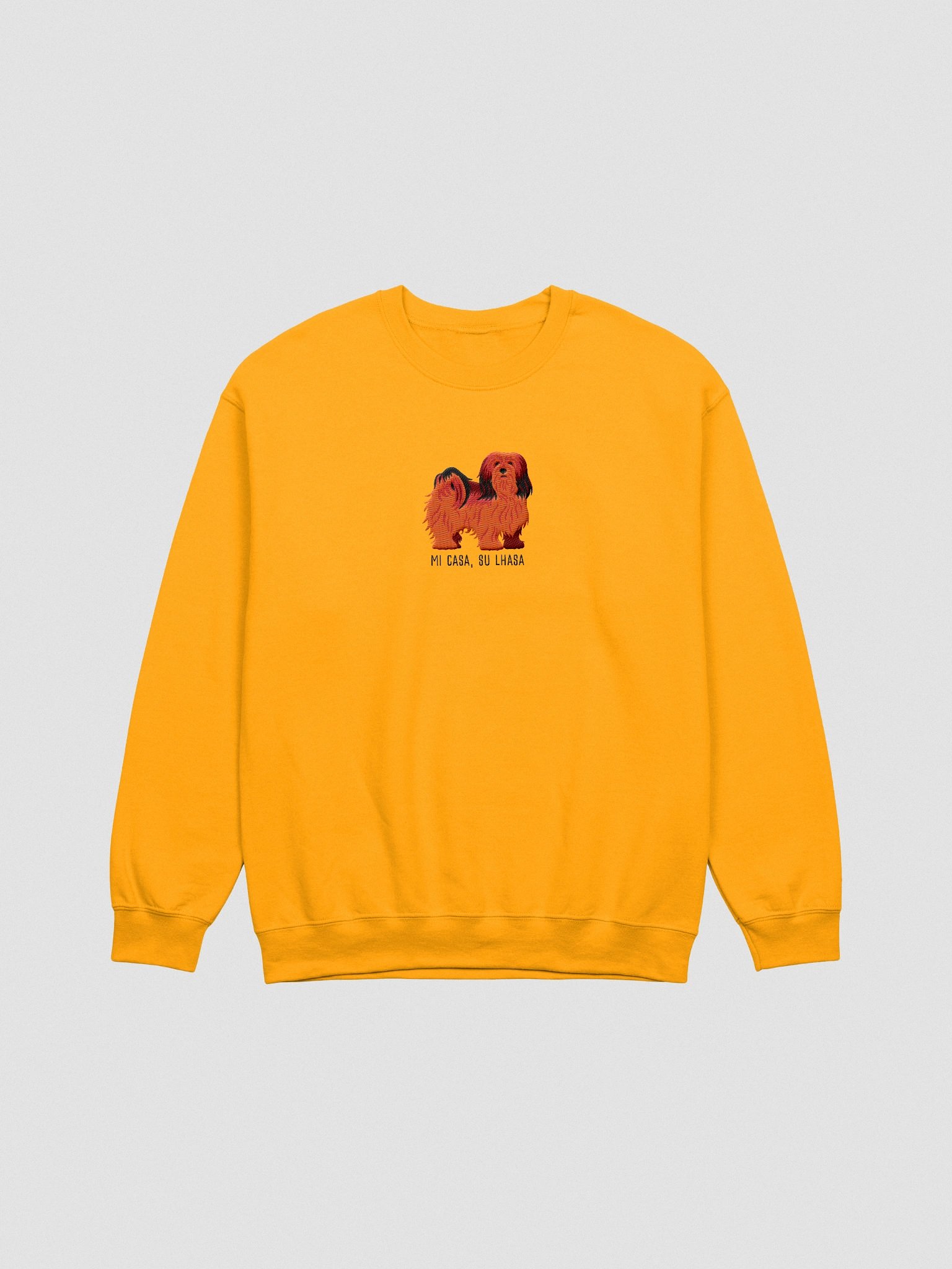 Mi Casa, Su Lhasa Sweatshirt (Embroidered) of a Lhasa Apso(Red) product image (4)