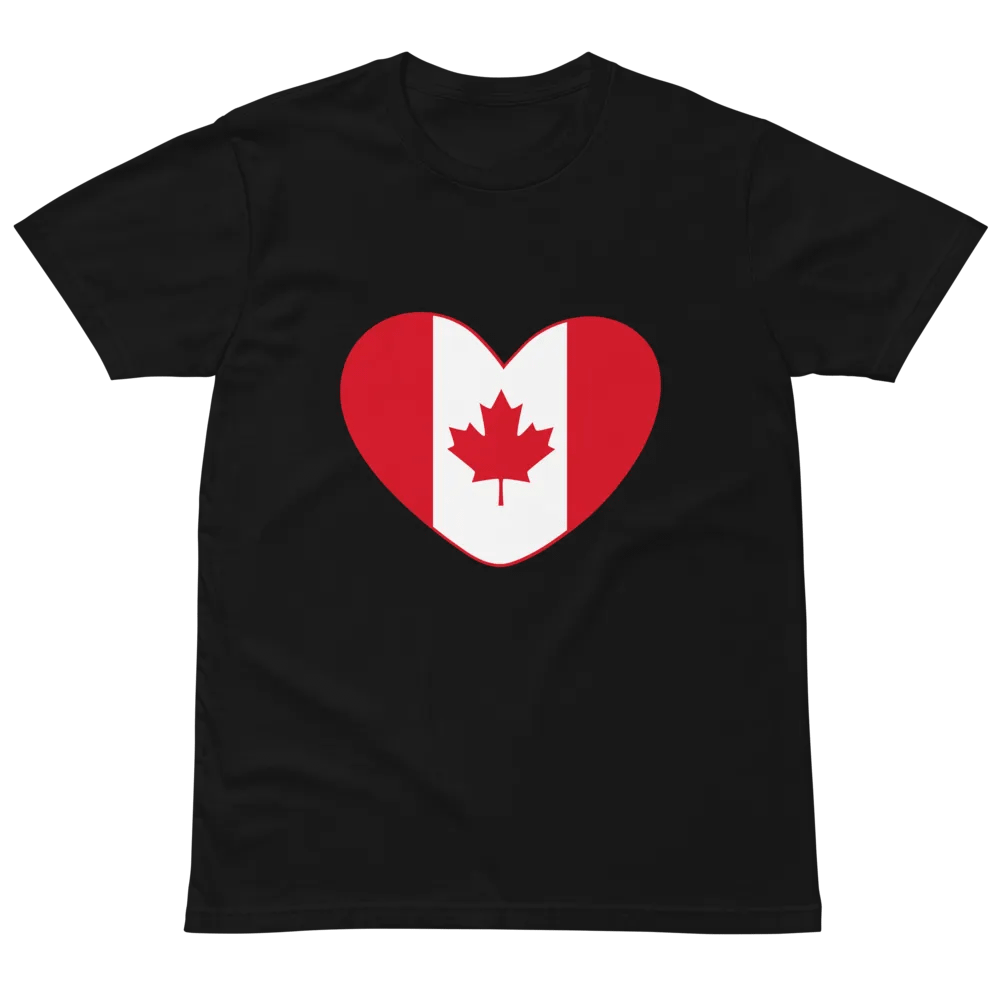 Canadian Flag Heart Unisex T-Shirt product image (6)