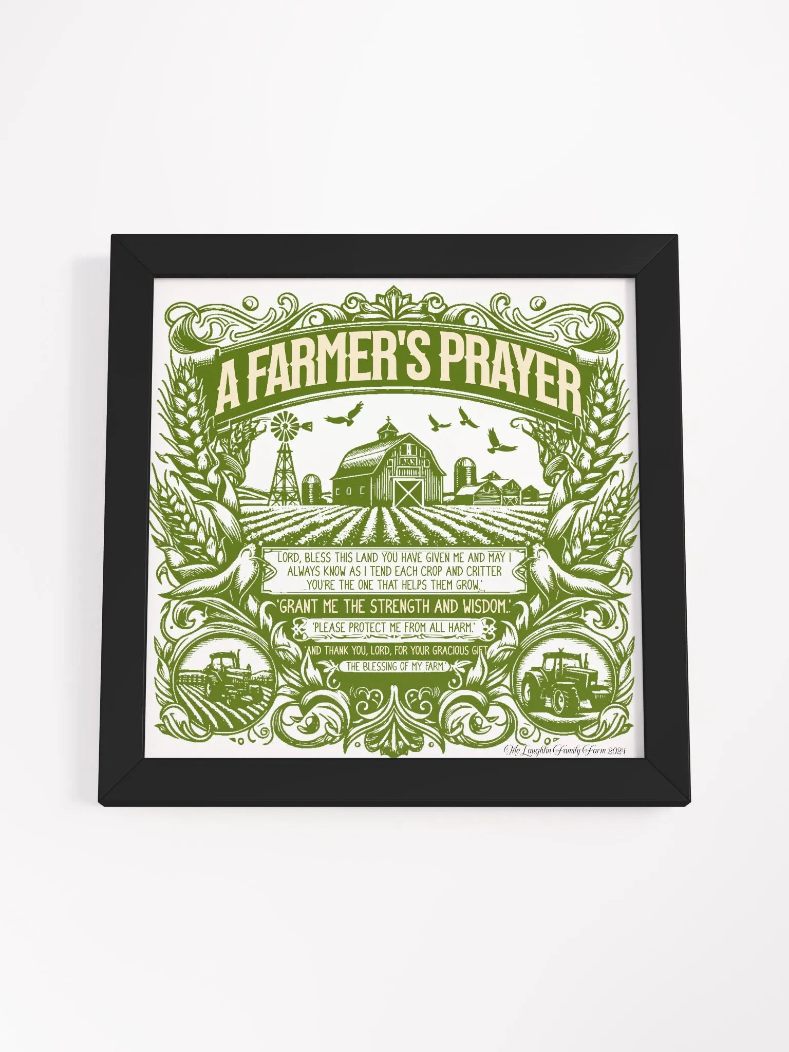 A Farmer's Prayer Framed Poster | Prayer and Faith Decor | Faith-Filled Farming Art | Faith Rooted in Farming | Farm Life with Faith | Blessed Farmer | Faith in Every Season product image (4)