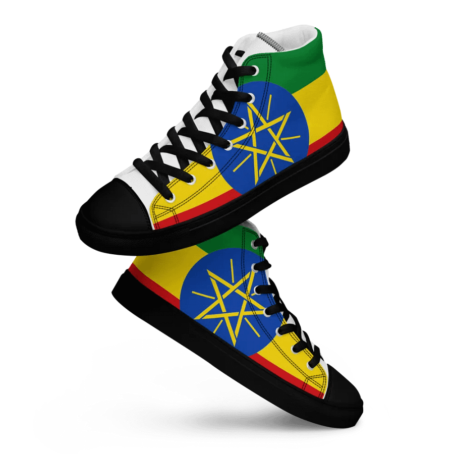 Ethiopian Flag Retro High Top Canvas Shoes product image (12)