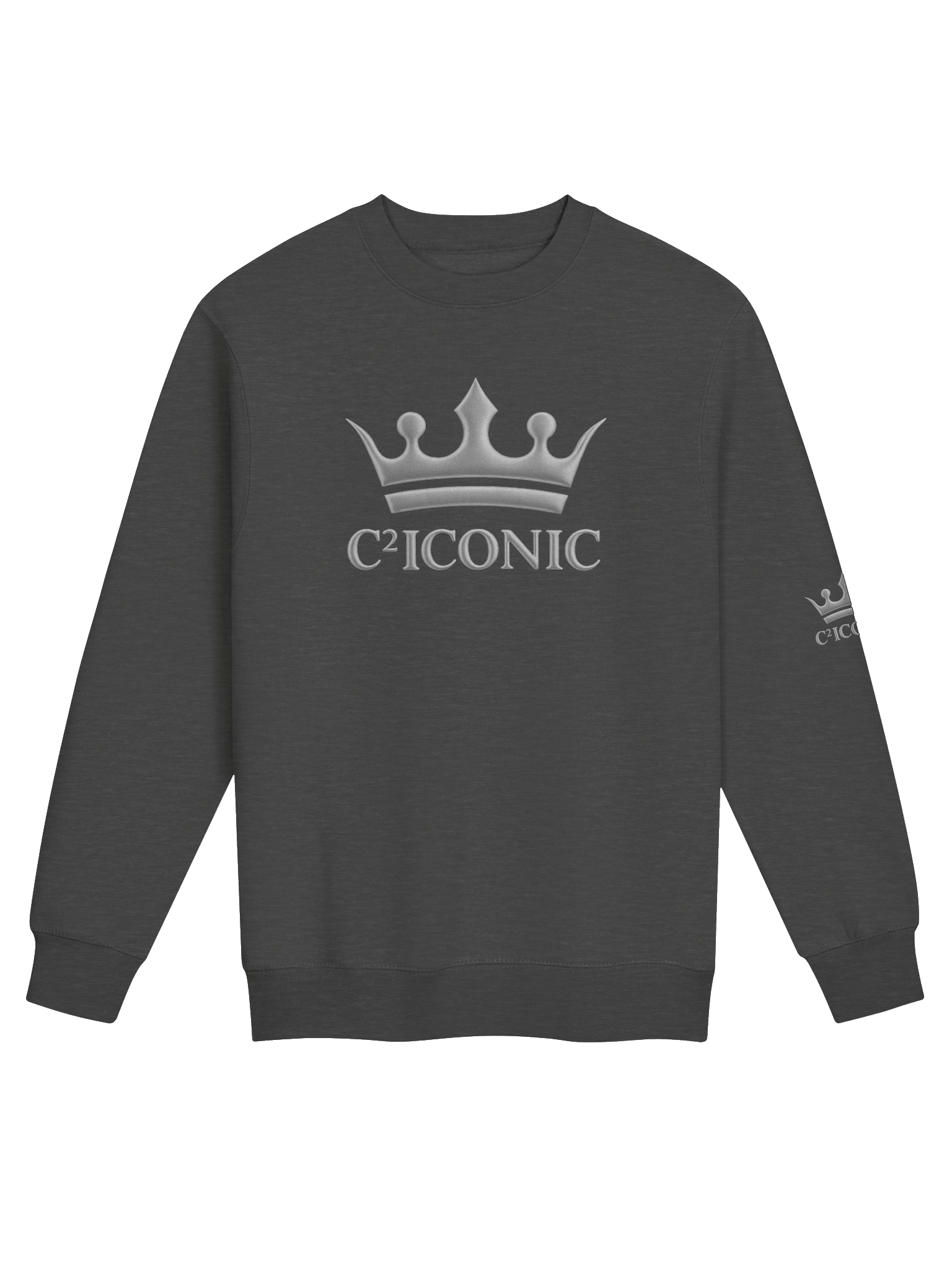C² ICONIC Silver Metallic Logo Crewneck Sweatshirt product image (1)