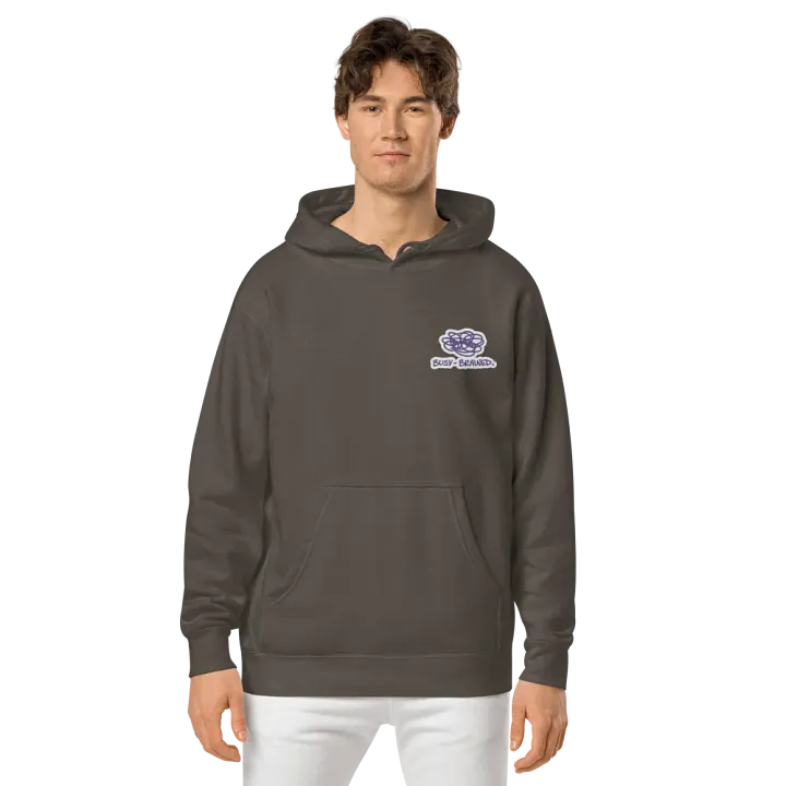 BUSY-BRAINED (L.C. purple bubble design) embroidered pigment hoodie product image (2)