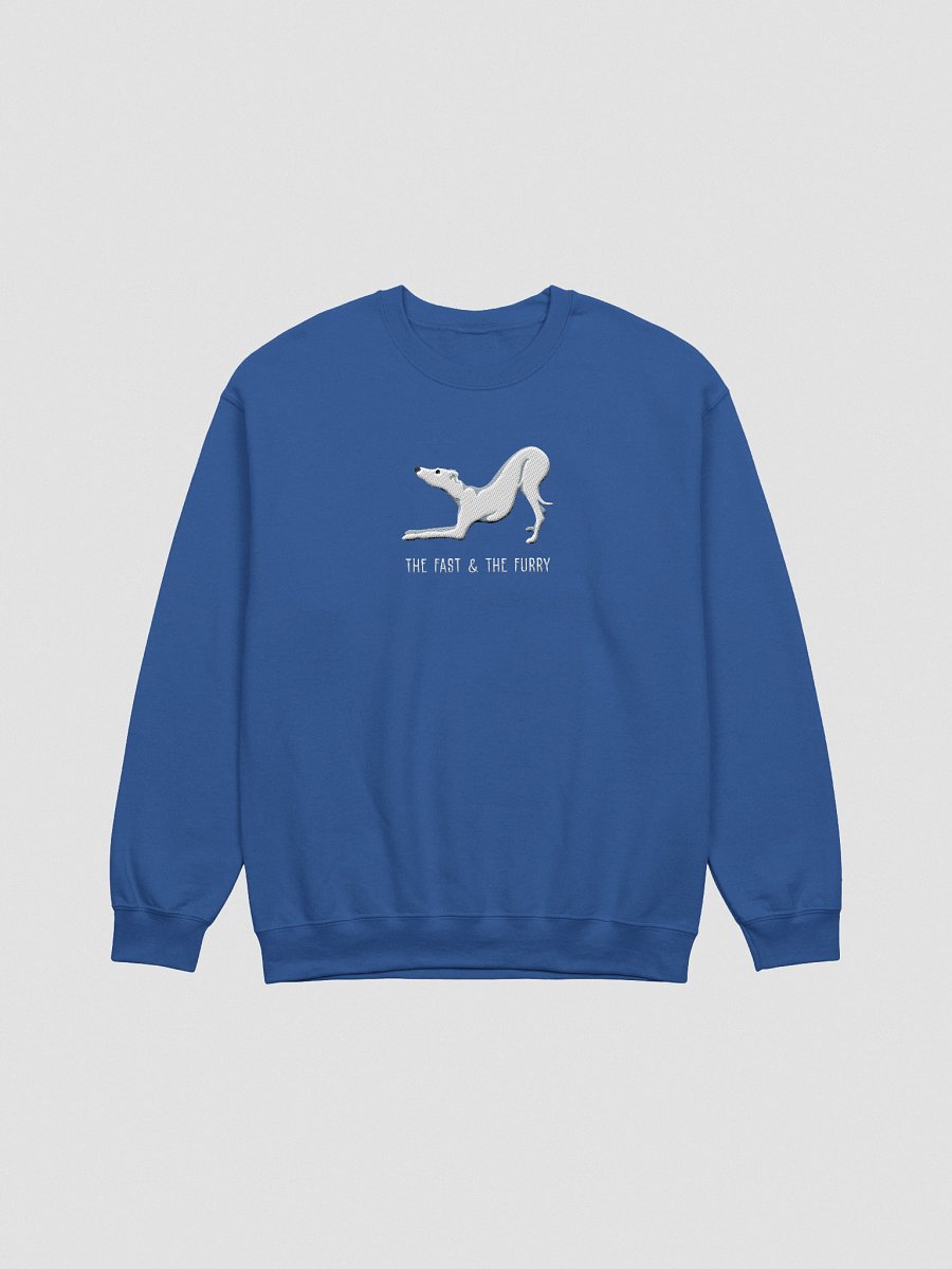 The Fast & the Furry Sweatshirt (Embroidered) of an Italian Greyhound(White) product image (10)