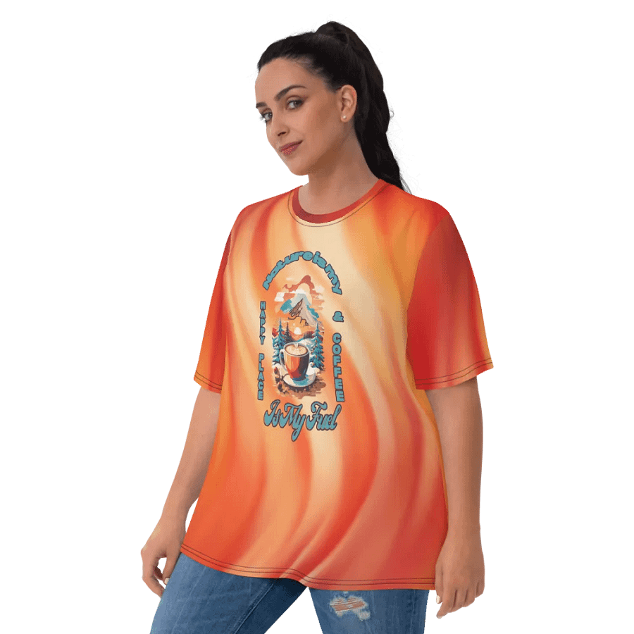 Nature is my Happy Place and Coffee is my Fuel All Over Print T-shirt product image (6)