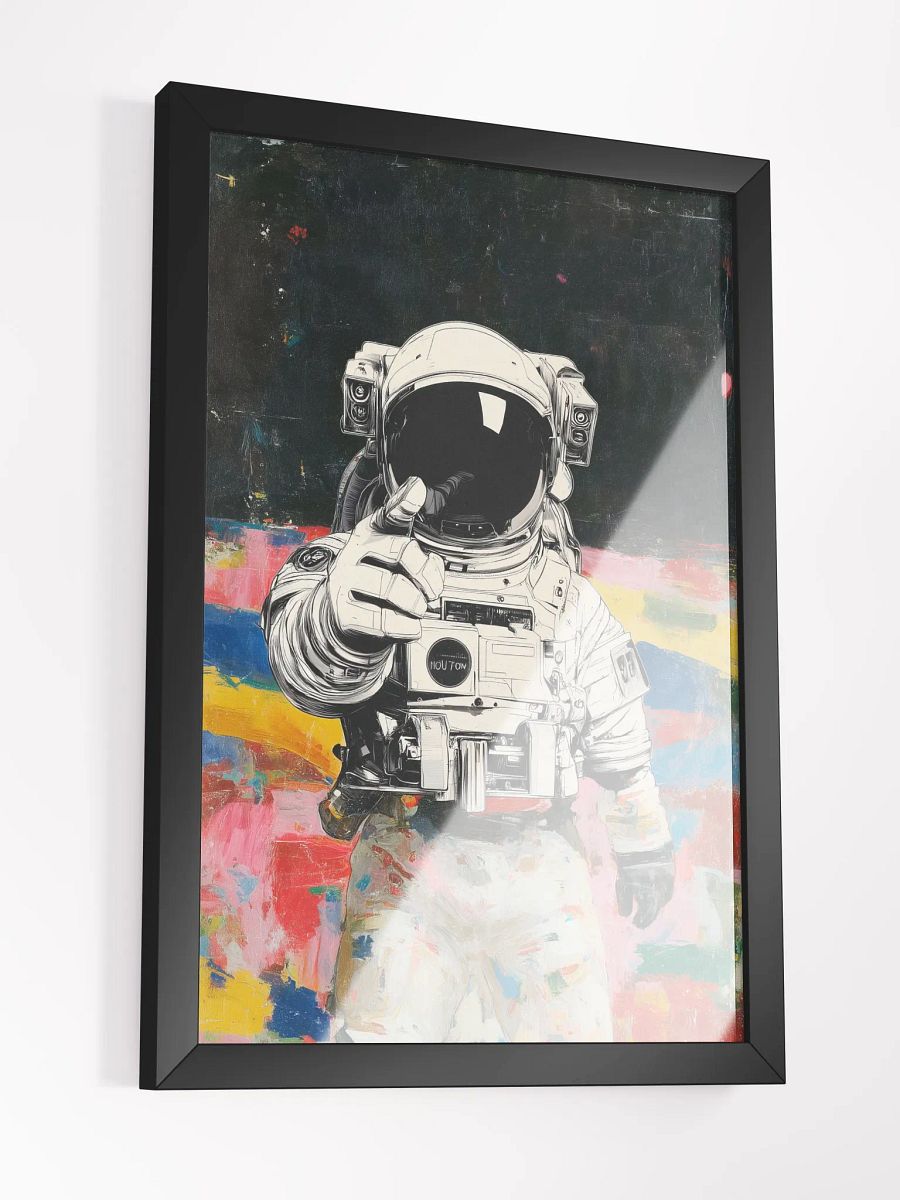 Astronaut Vibrant Ayous Wood Framed Matte Poster product image (6)