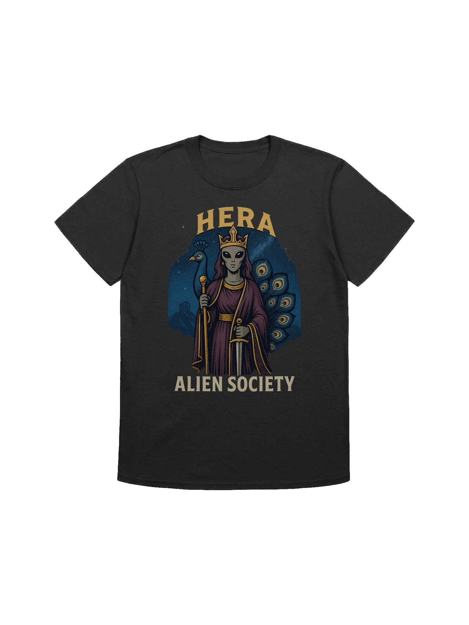 Hera Alien Society Crowned Peacock T-Shirt product image (1)