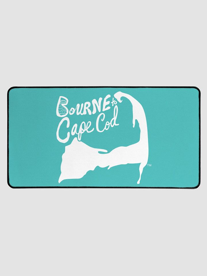 Allcolor SP70018 | BOURNE to Cape Cod™ Desk Mat | Coastal Comfort for Your Workspace | White Logo on Dark Turquoise product image (1)