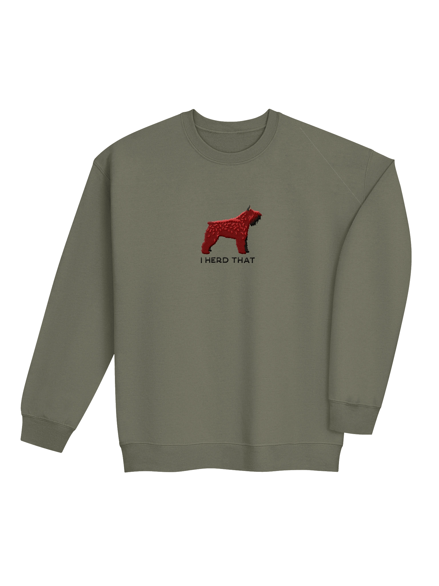 I Herd That Sweatshirt (Embroidered) of a Bouvier Des Flandres(Liver, Cropped Ears) product image (4)