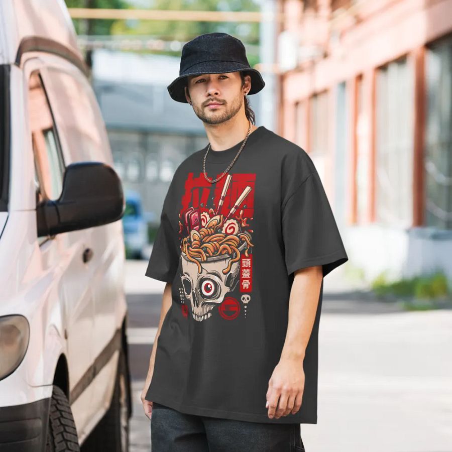 Skull Ramen Noodles - Oversized Tee product image (2)