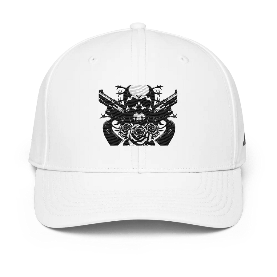 Monochrome Skull and Roses Graphic Print Cap product image (1)