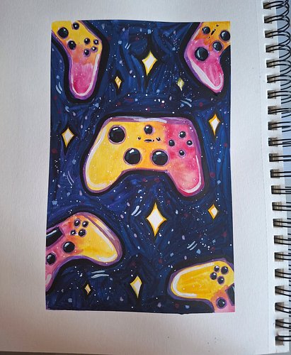 Day 28 Button 

#peachtober25 #peachtober25button #button #controller #gouache #art #artist #painting