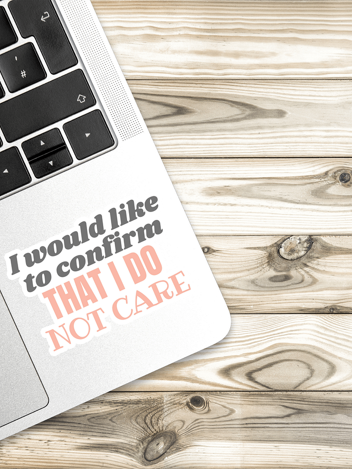 I Would Like to Confirm That I Do Not Care Sticker product image (1)