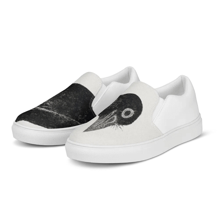 Black and White Men's Slip on Shoes 008 product image (2)
