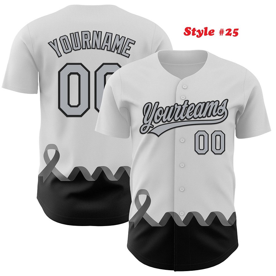 Authentic Baseball Jersey, Custom Baseball Jersey, Personalized Sport Jersey, Colorful, Flowers, Number, Logo, Love, Ribbon product image (188)
