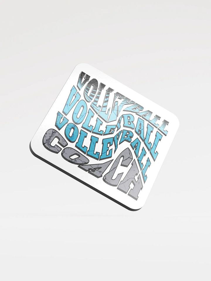 Mess Swirl Volleyball Coach Wavy Command Cork Coasters Set product image (1)