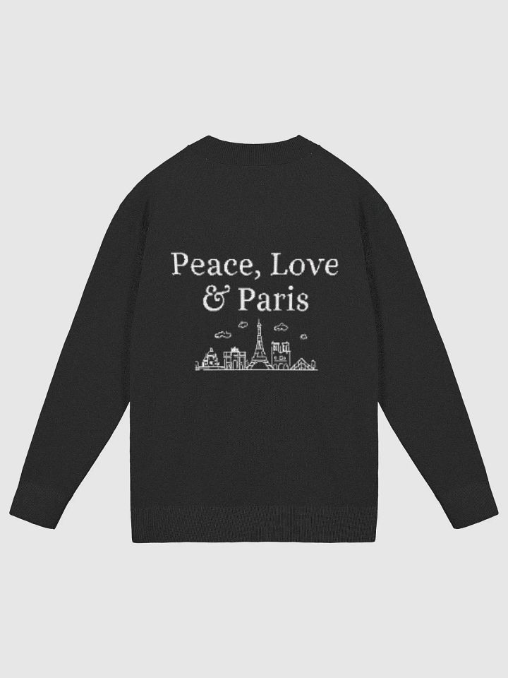 Peace, Love and Paris with Monuments Parisian Chic Knitted Cardigan | Black product image (1)