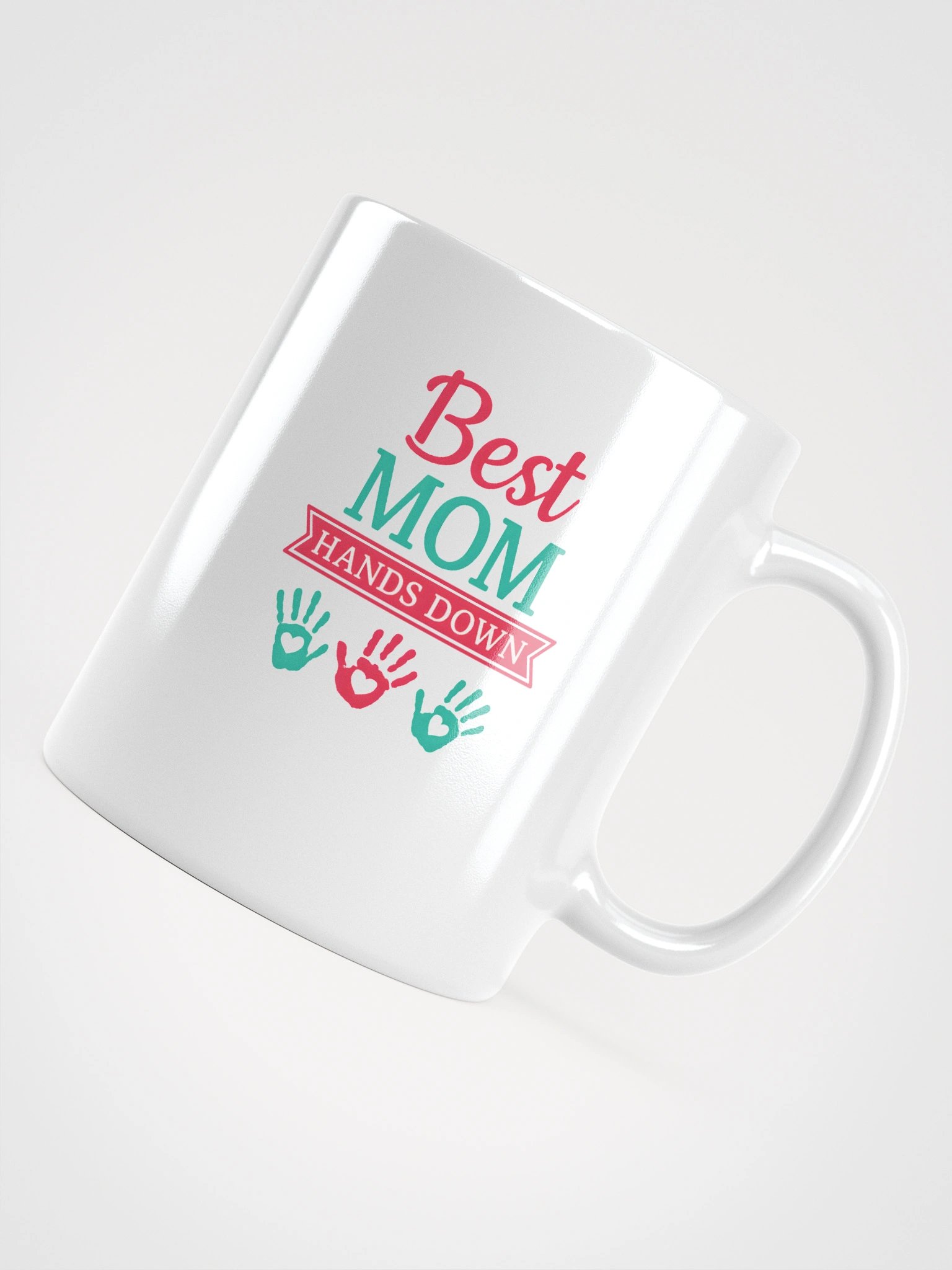 Best Mom Hands Down Mug – Colorful Handprint Coffee Cup Gift for Moms product image (12)