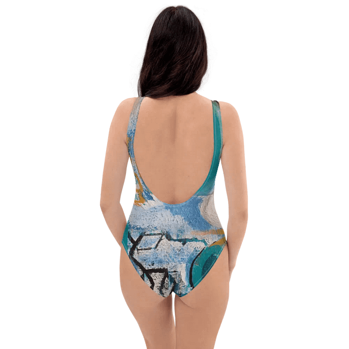 original painting by b.reters print on swimsuit, beautiful blue colours product image (2)