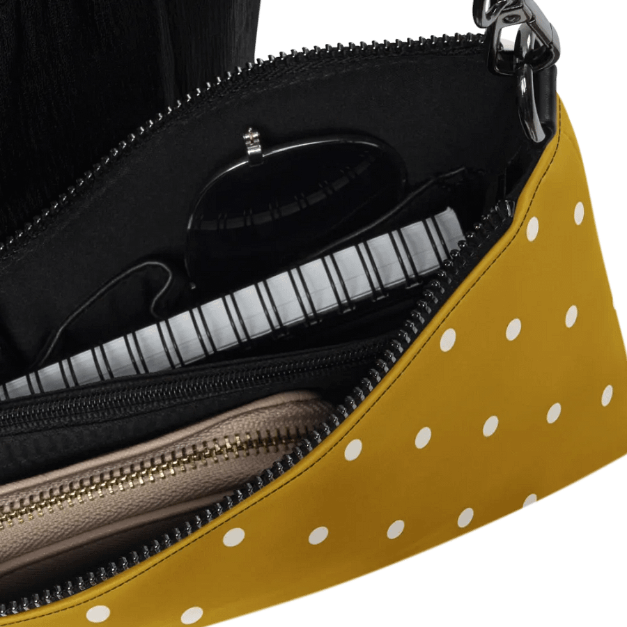 Mustard Yellow with Cream Dots Crossbody Bag product image (3)