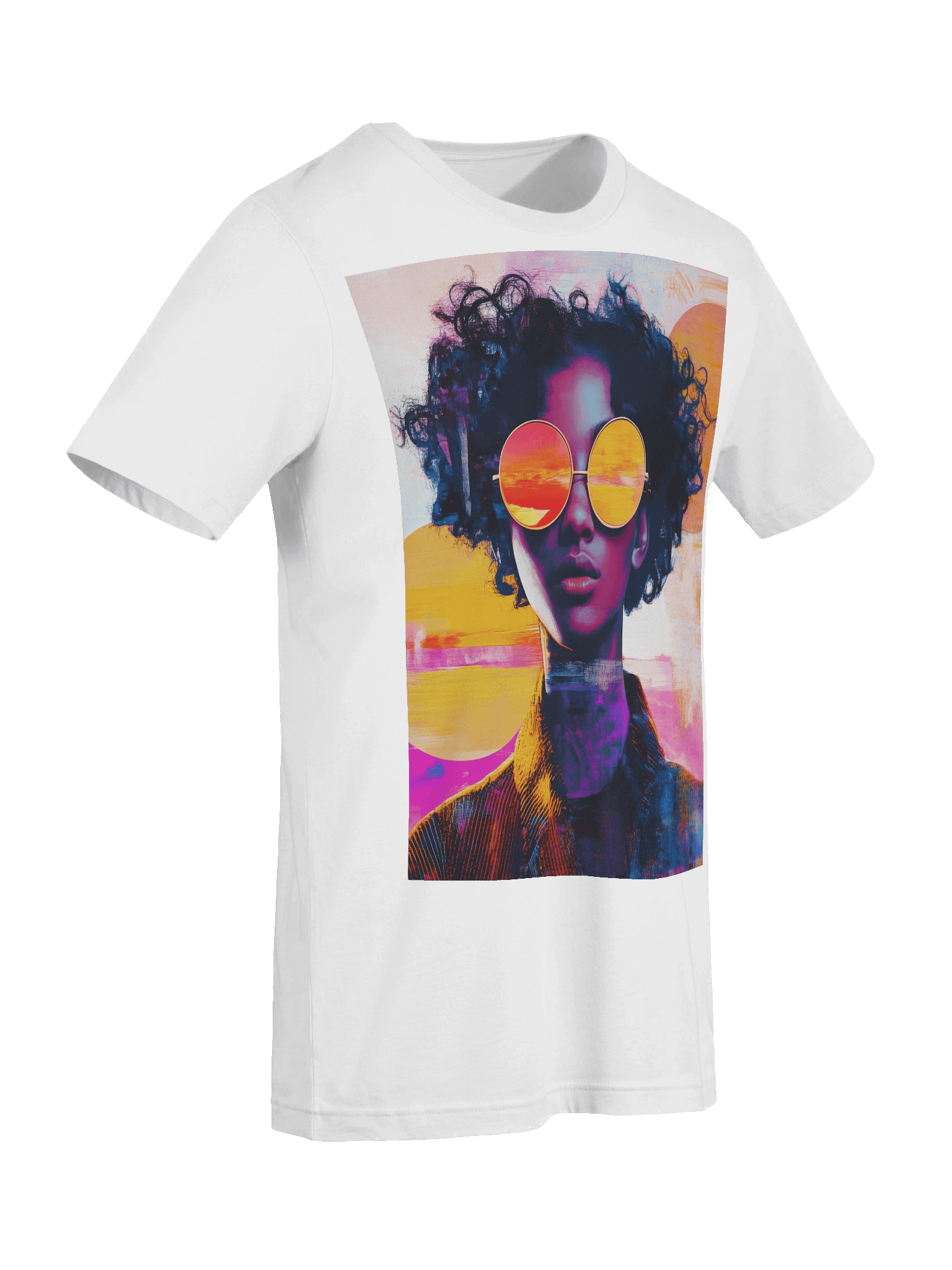 Sunset Sunglasses T-Shirt Neon Pop Art Portrait product image (9)