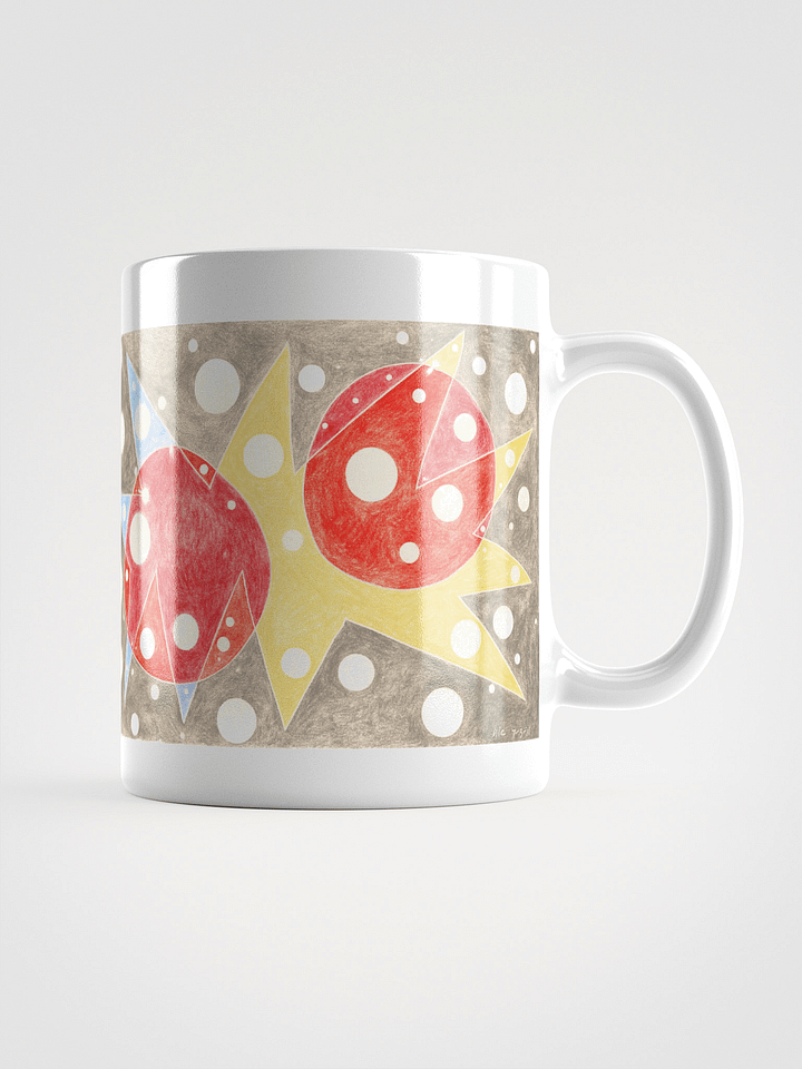 Cartoon Conflict and Curiosity White Glossy Mug product image (1)