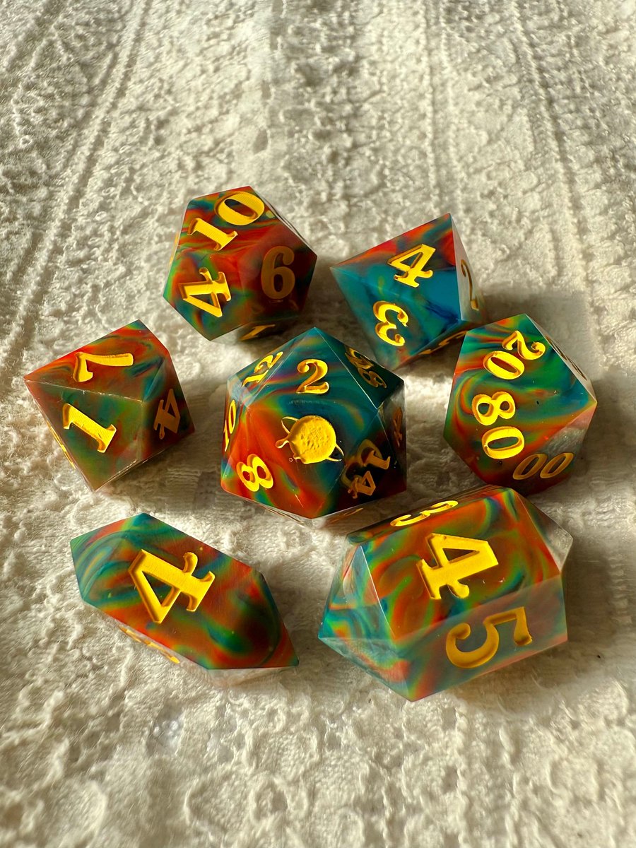 "Retro Rainbow" 7pc Dice Set product image (1)