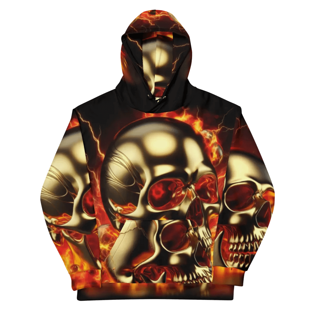 Golden Inferno - Unisex Skull Hoodie #1 product image (11)