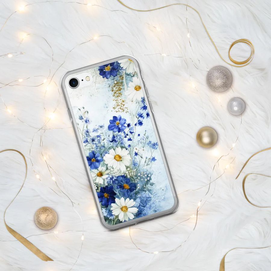 Elegant Blue Floral iPhone Case – Delicate Watercolor Design product image (334)