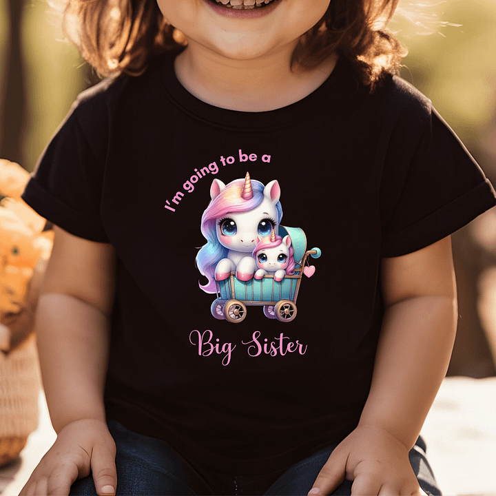Big Sister Pregnancy Announcement Tshirt - Unicorns product image (1)
