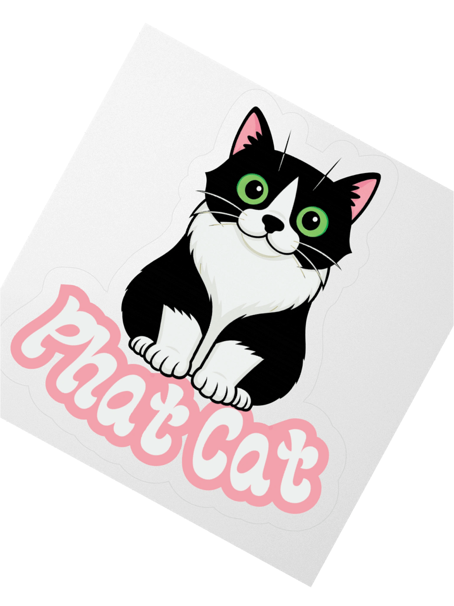 Small Phat Cat Sticker (Pink) product image (2)