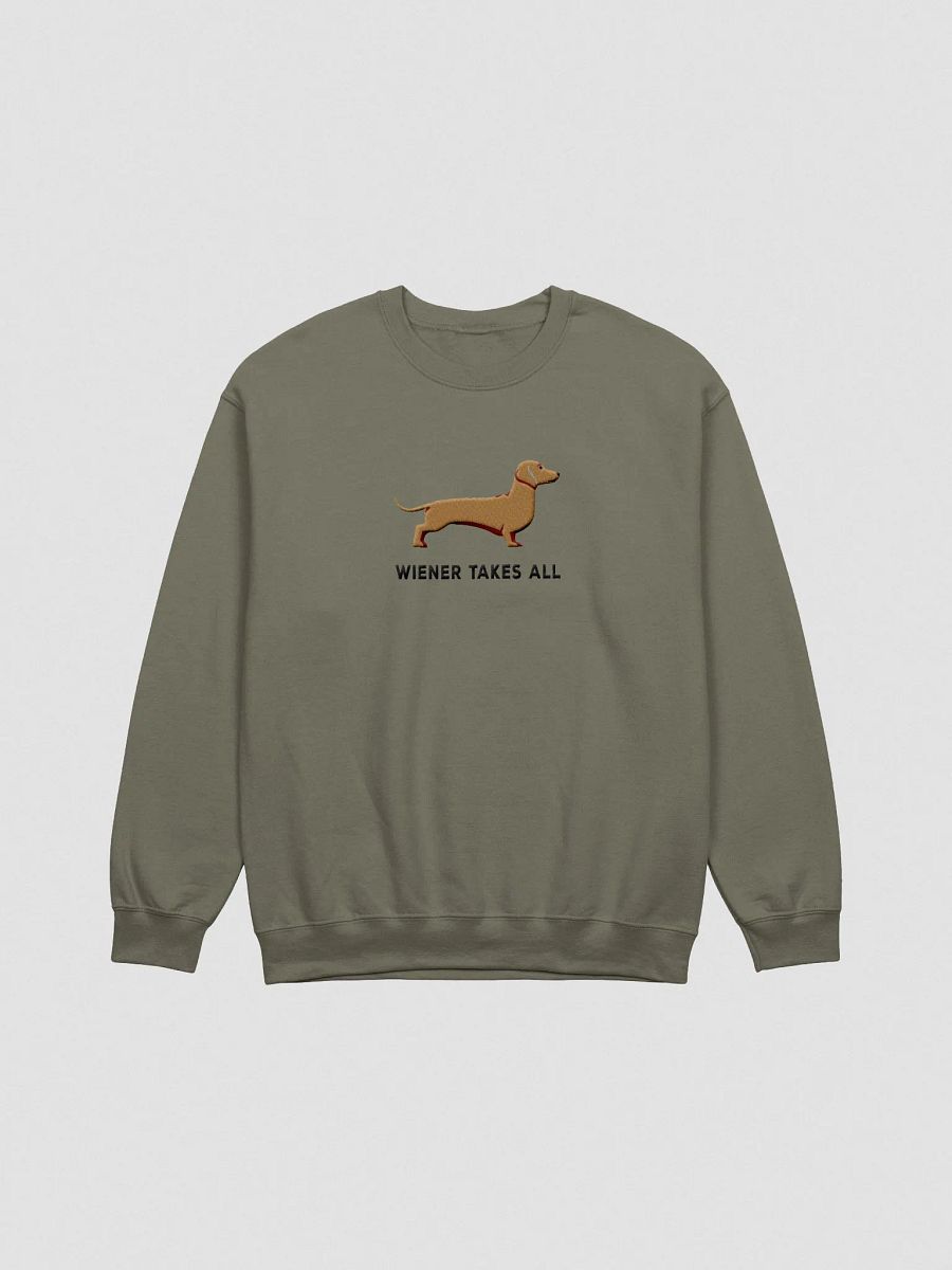Wiener Takes All Sweatshirt (Embroidered) of a Dachshund(Tan) product image (4)