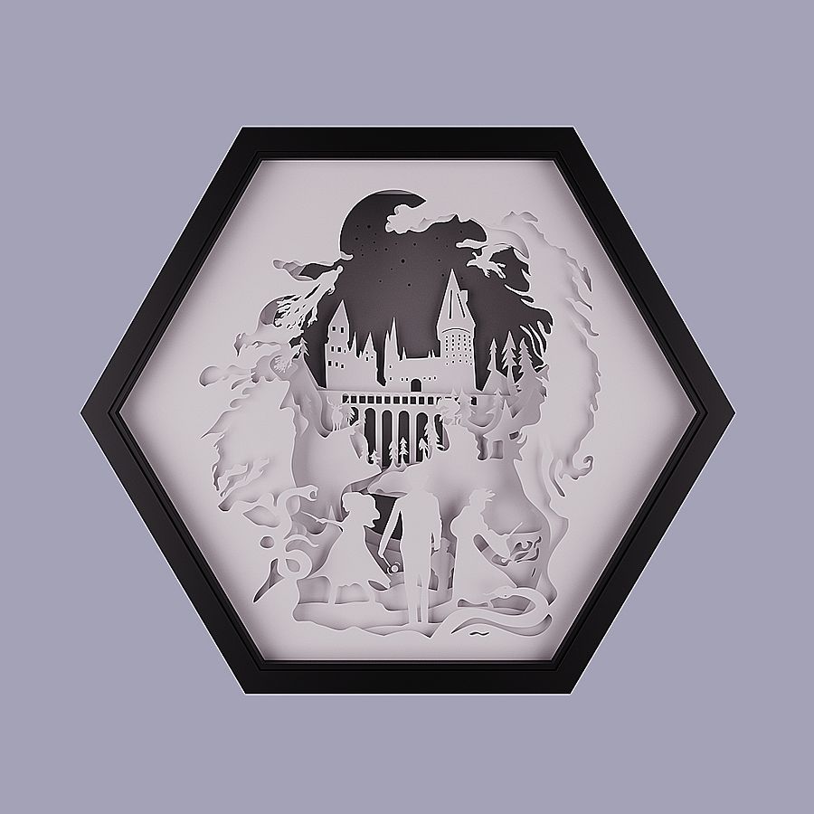 Harry Potter Lightbox template 2 in 1- PDF PNG SVG DXF + Video Tutorial product image (6)