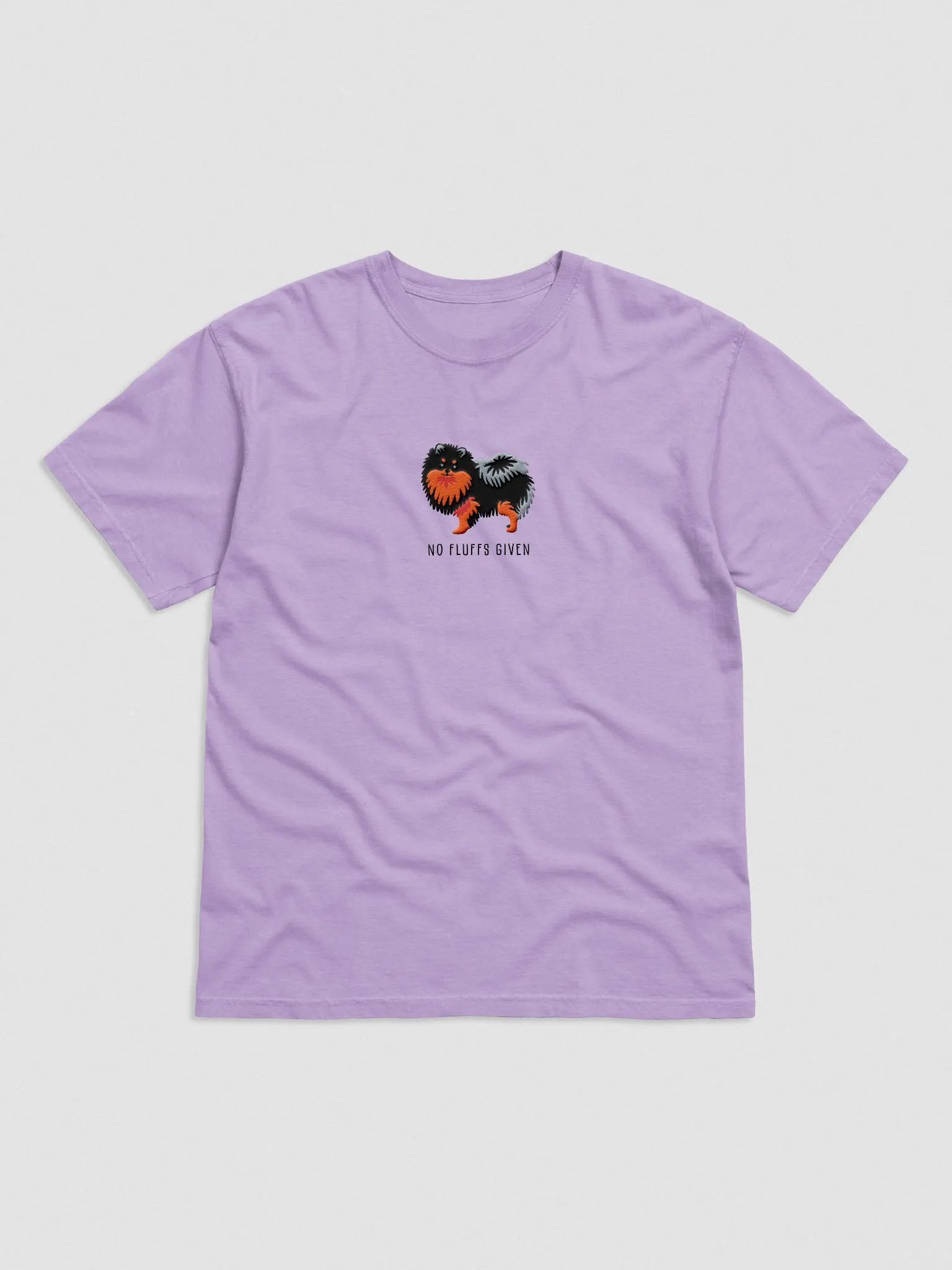 No Fluffs Given T-Shirt(Embroidered) of a Pomeranian(Black & Tan) product image (4)