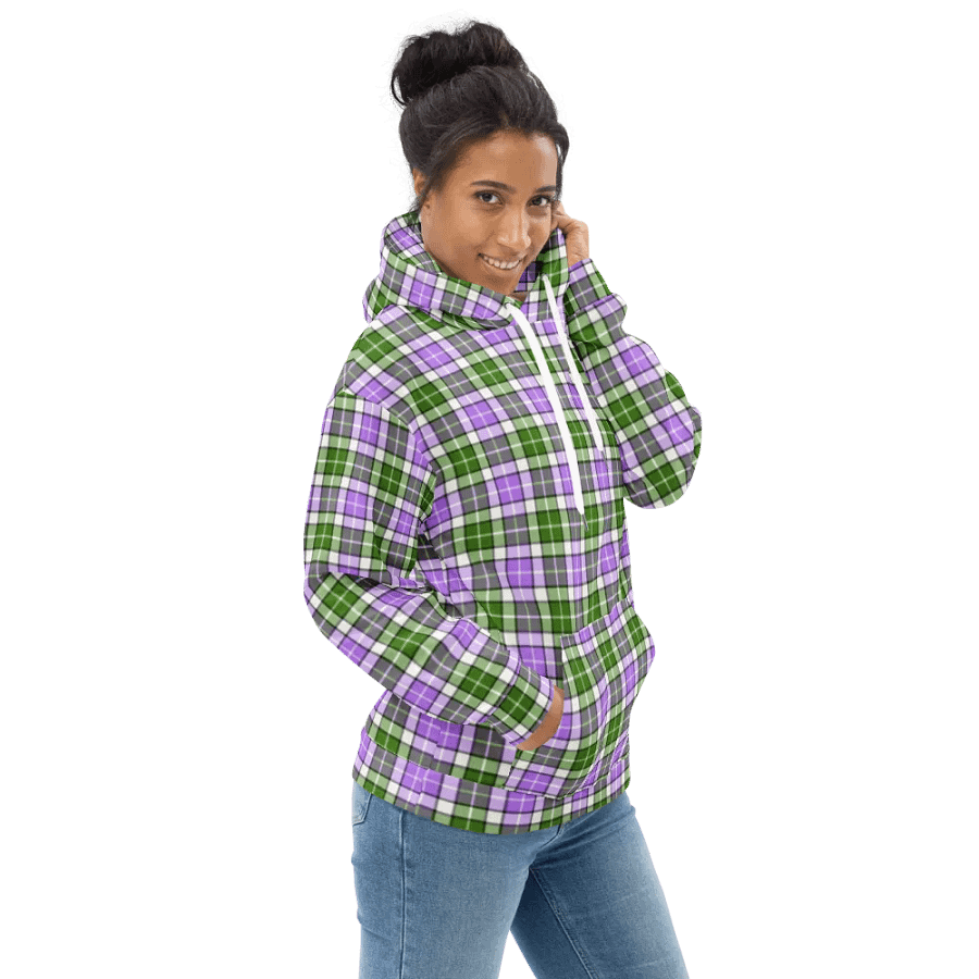Lavender and Green Plaid Hoodie product image (1)