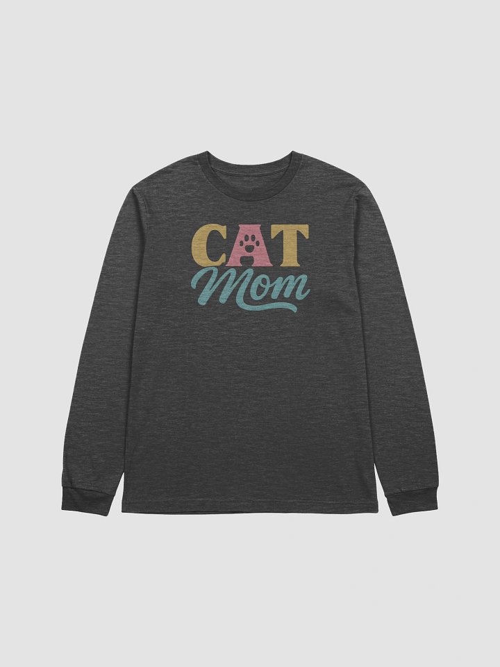 Cat Mom Long Sleeve Tee | Distressed Paw Print Pet Lover Shirt product image (1)