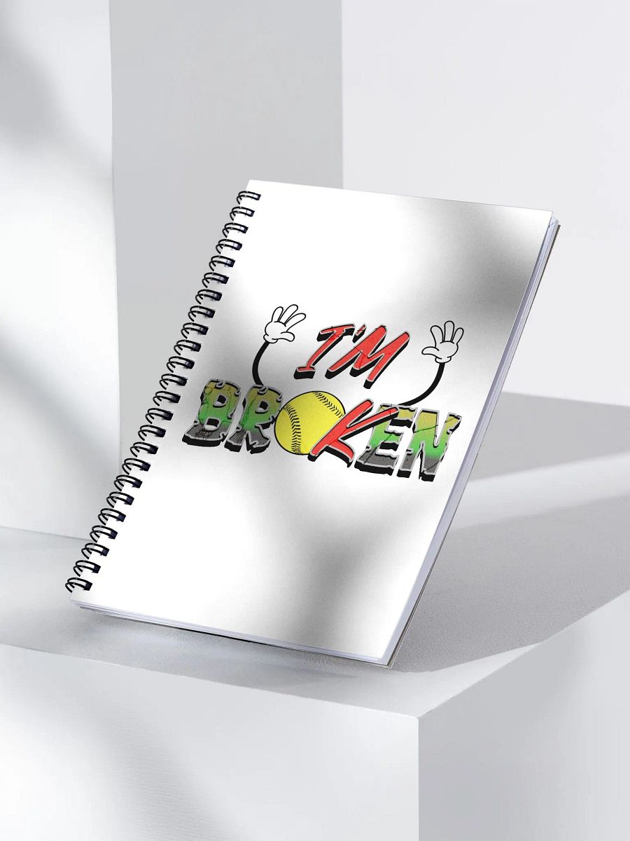 Im Broken Im Ok Softball Hands Playful Spiral Notebook product image (3)