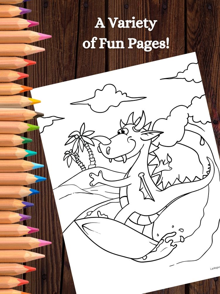 Dragons Playing Sports Printable Coloring Pages for Kids product image (4)