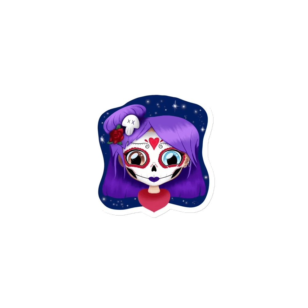 Kawaii Cybergal Dia de Muertos Magnets product image (1)