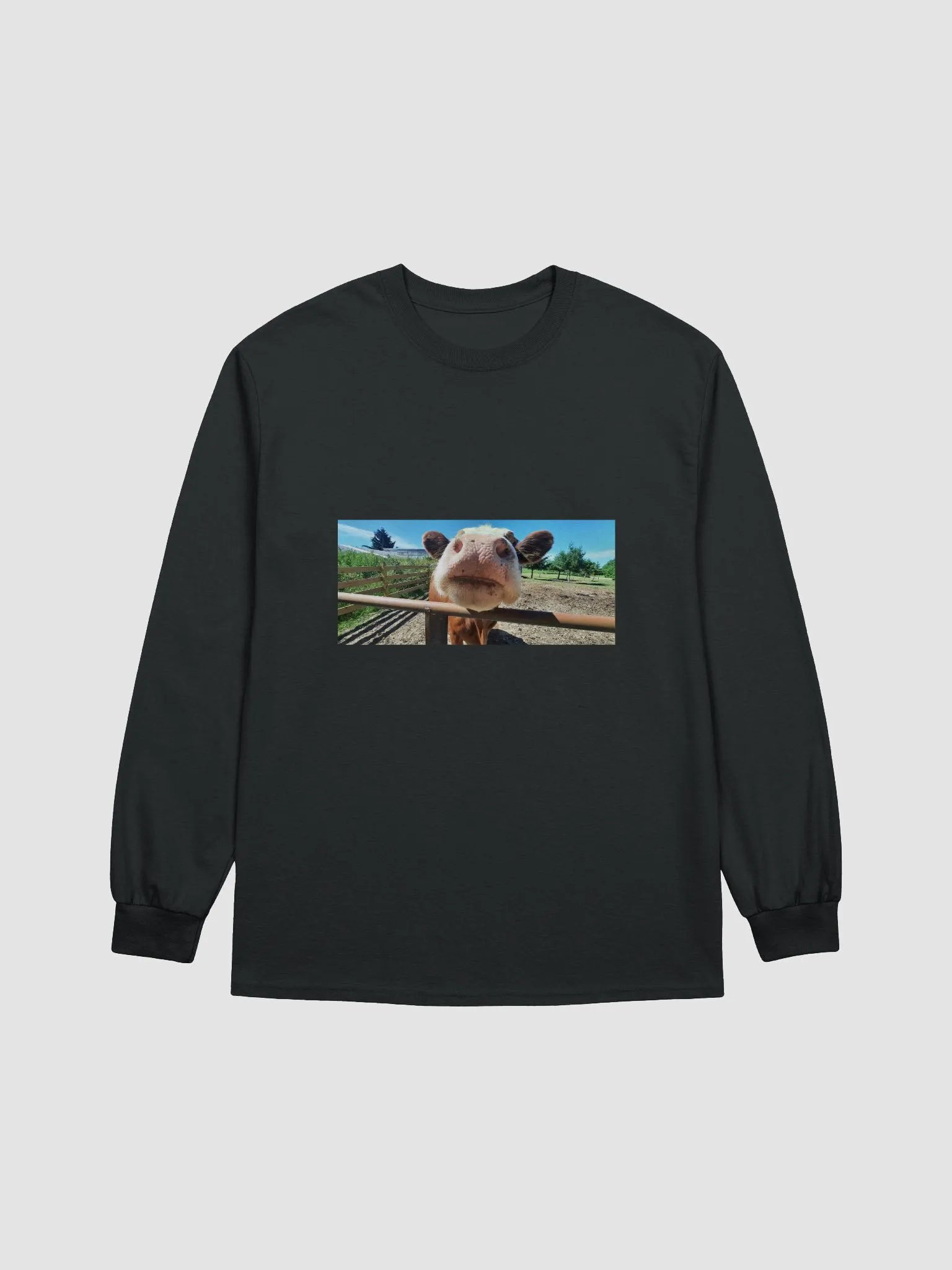 Moo-inificent Cow Portrait Long Sleeve Tee product image (10)