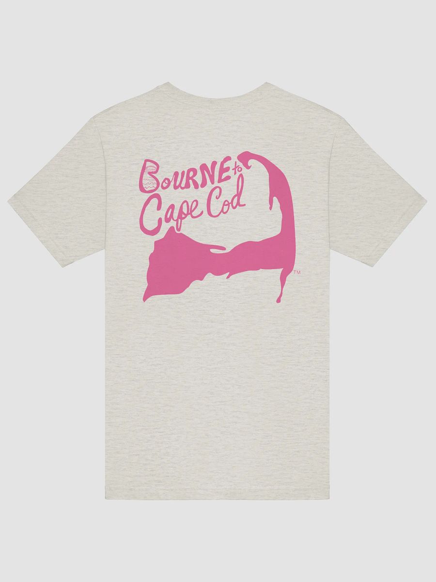 Women's | BOURNE to Cape Cod™ | Supersoft T-Shirt by Bella+Canvas | Brilliant Rose Pink Logo on Light Neutrals product image (57)