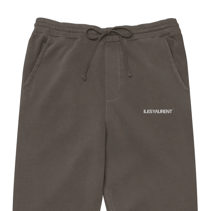 ILES YAURENT © Pantalone marrone metallico in cotone con motivo ricamato product image (1)