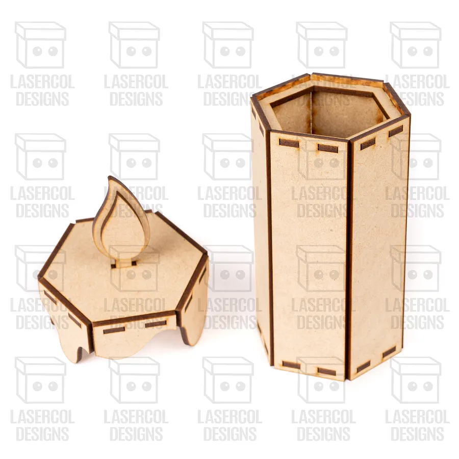 Christmas Candle Shaped Box (Three Sizes) - Laser Cut Files product image (9)