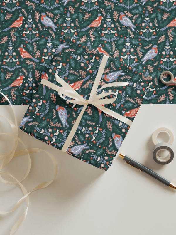 Festive Birds Wrapping Paper | Set of 3 product image (2)
