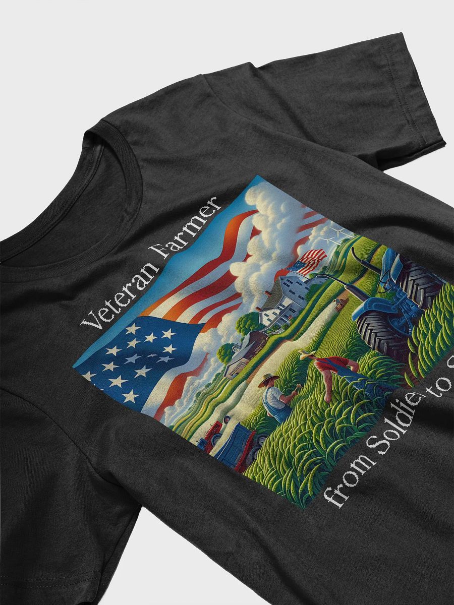 Veteran Farmer: From Soldier to Soil T-Shirt | Serving on the Soil | Farm Life, Veteran Strong | Rooted in Service and Soil | From Combat to Crops | Farming with Honor | Farm Life After Service product image (4)