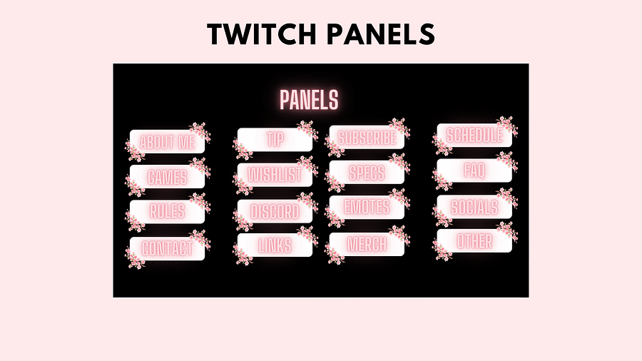 Pink Sakura / Cherry Blossom Twitch Panels product image (1)